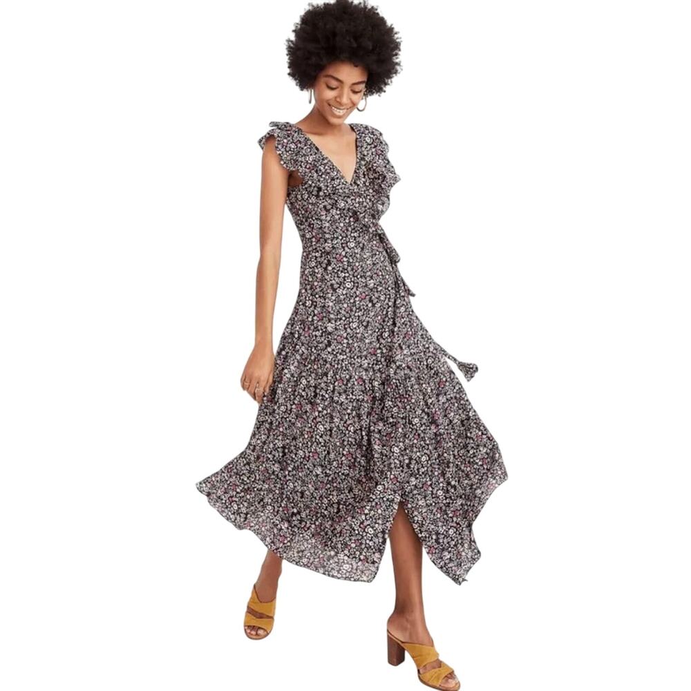 Apiece Apart Nueva Costa Floral‎ Maxi Dress Black Multi Size 0